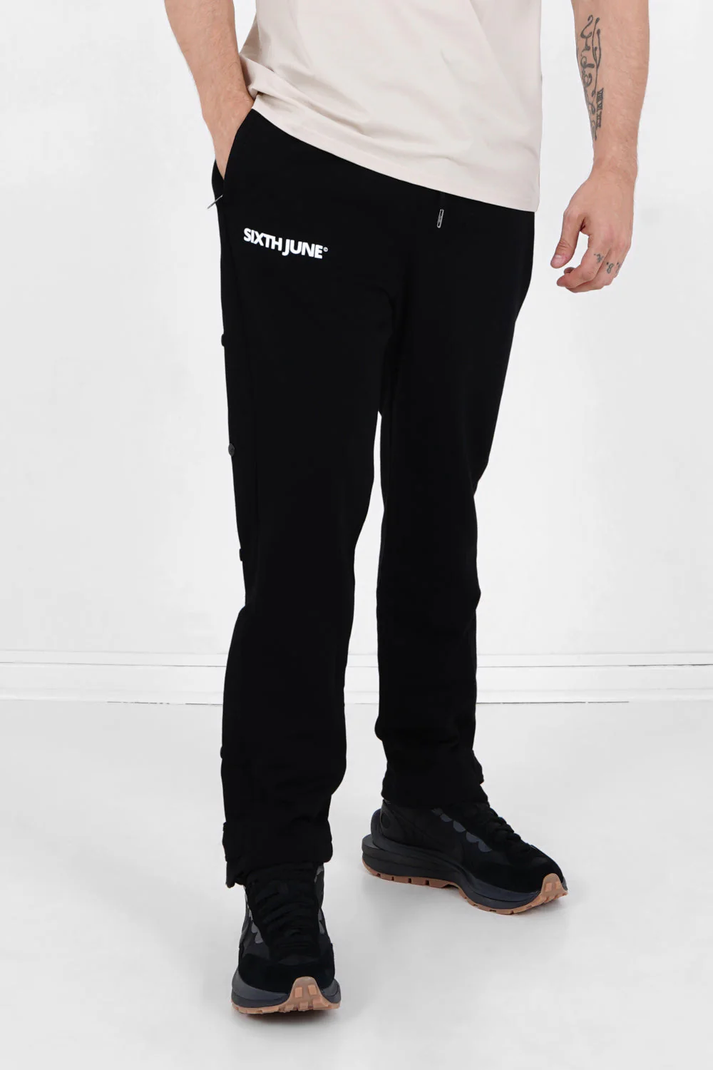 Pantalon jogging boutons Noir