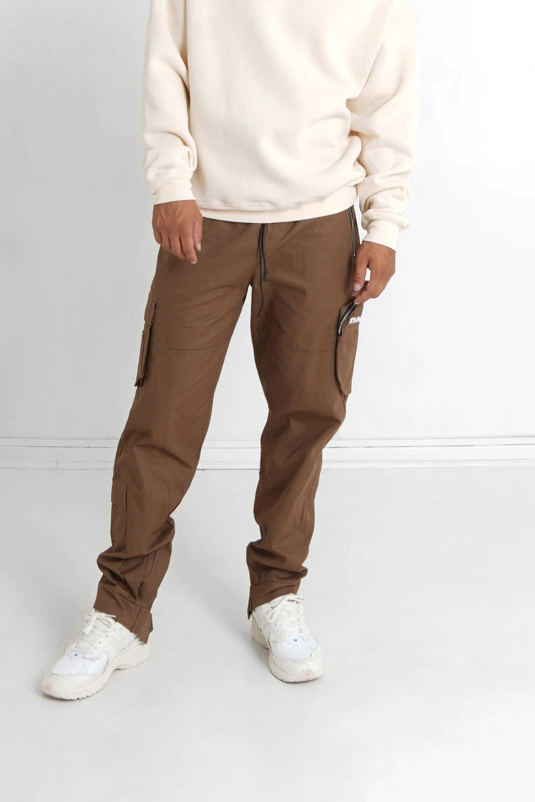 Pantalon cargo zip Marron foncé