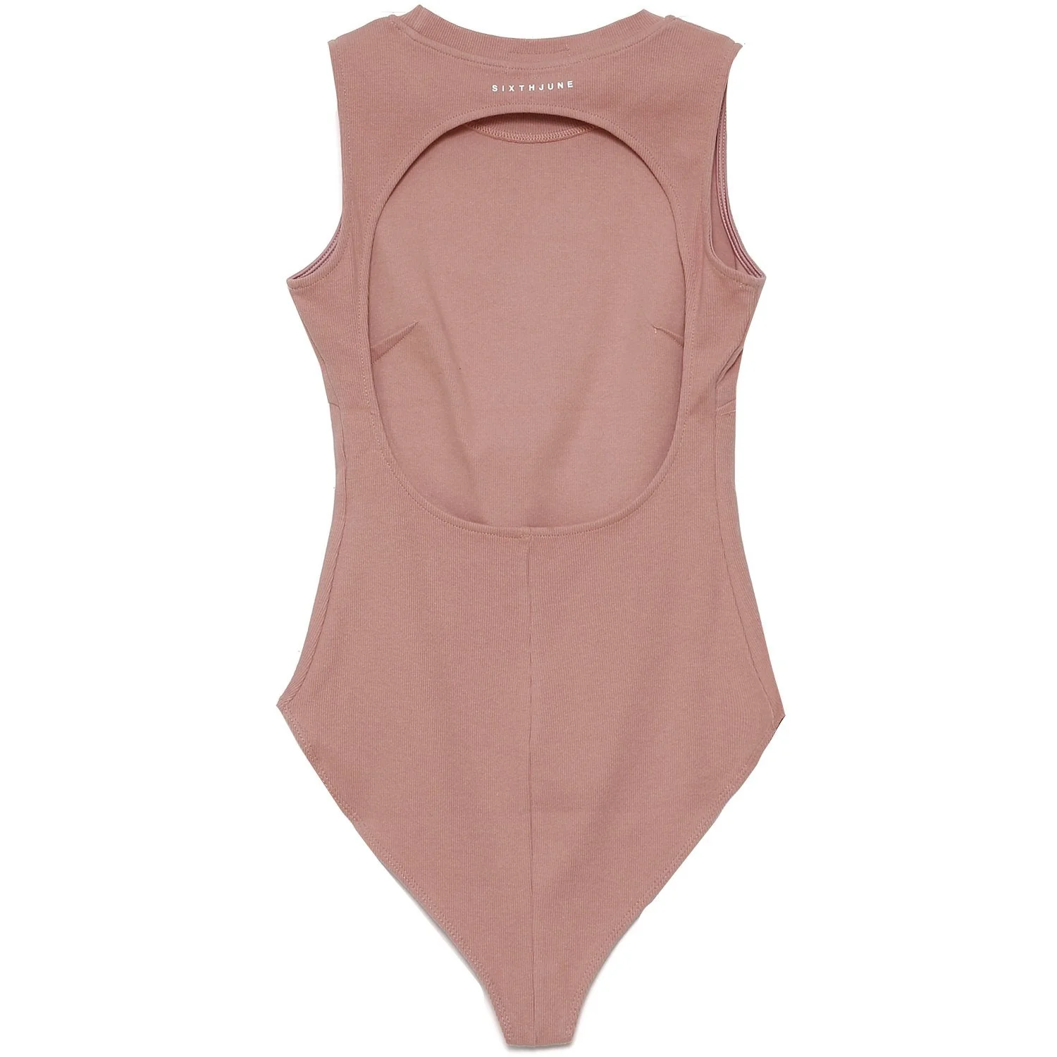 Body côtelé dos nu rose - Image 7
