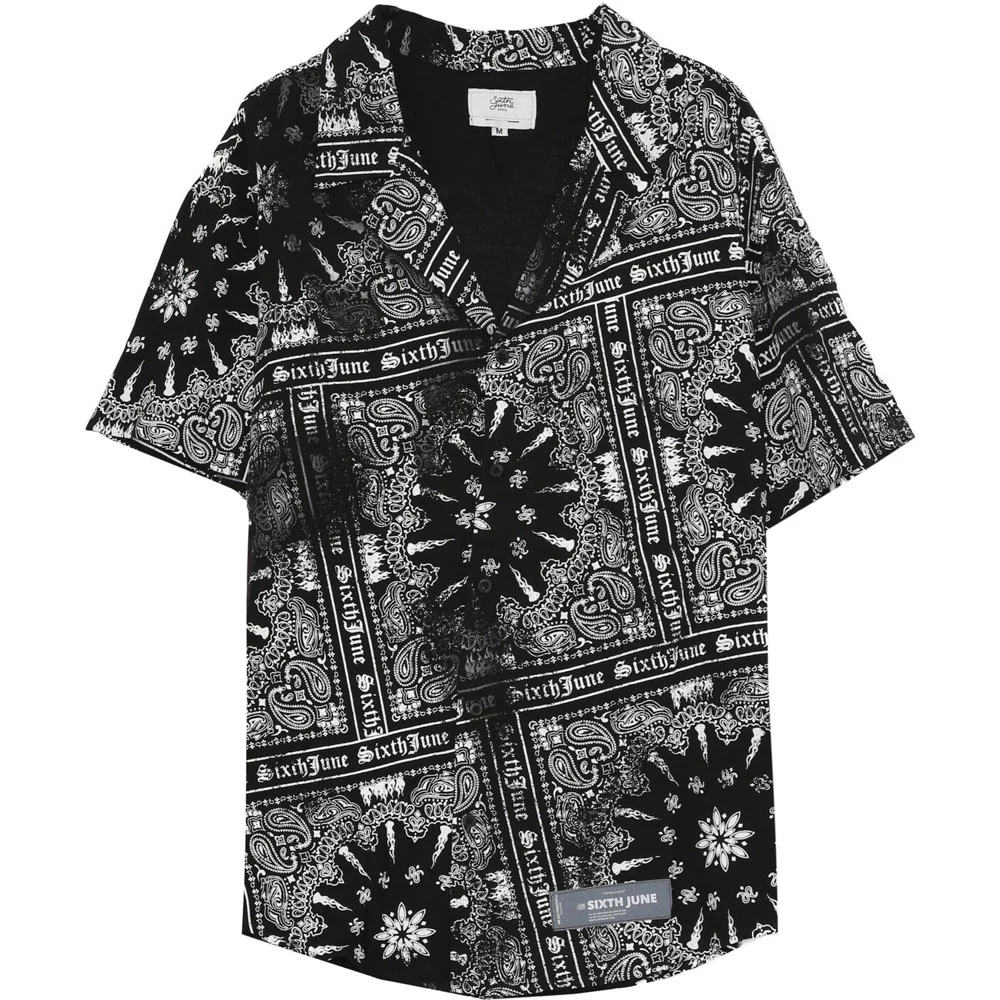 Chemisette bandana all over noir