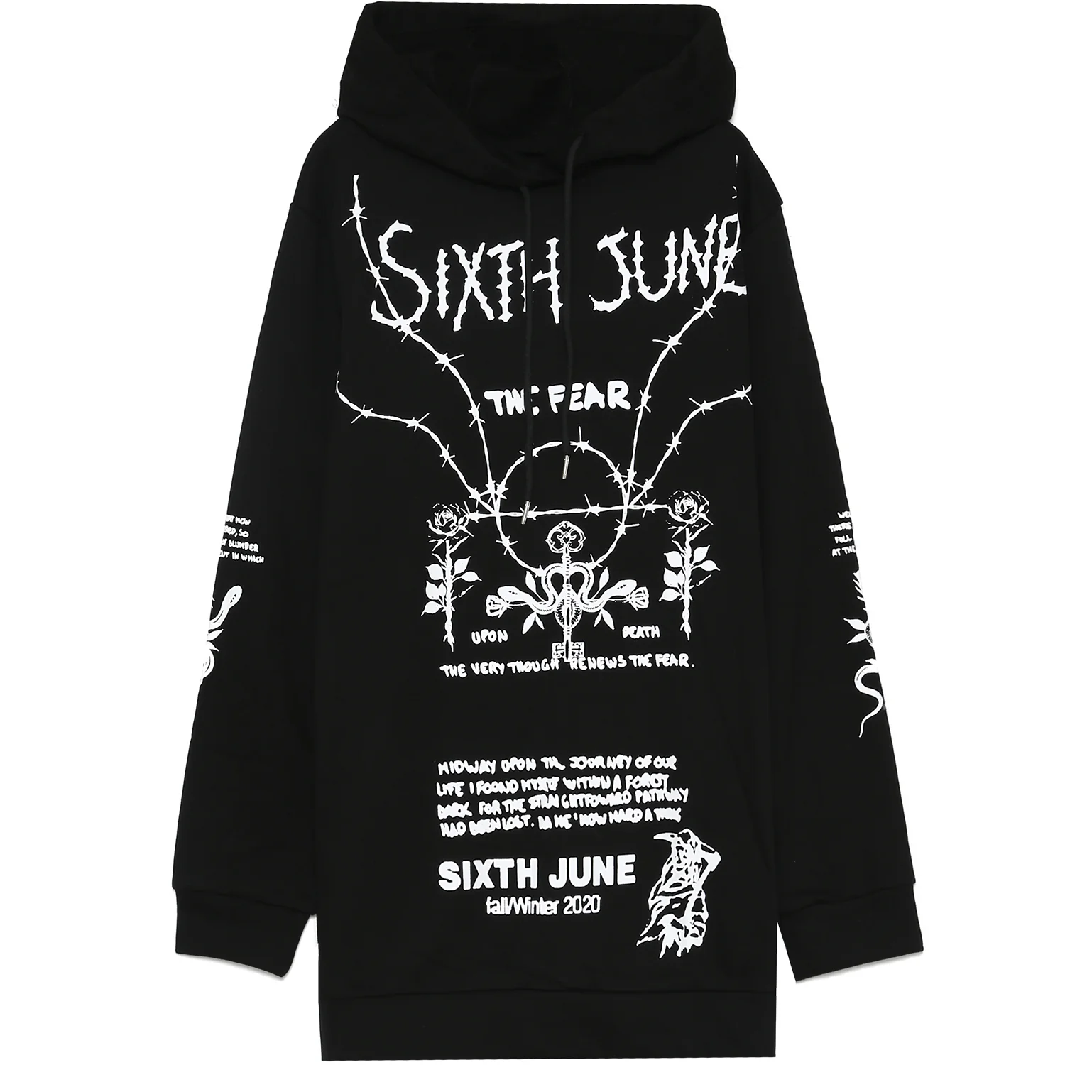 Robe sweat gothique roses coeur noir