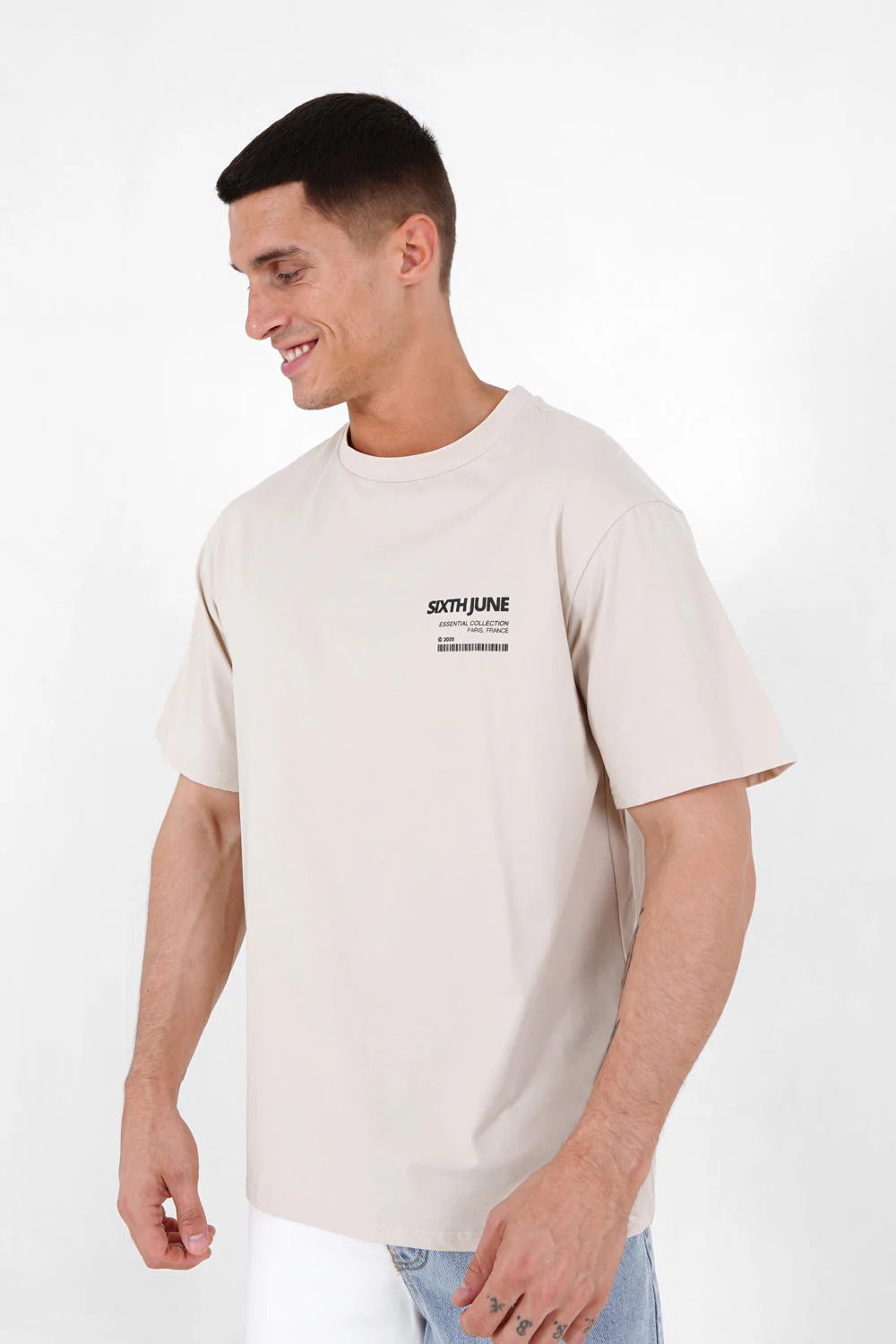 T-shirt barcode Beige - Image 4