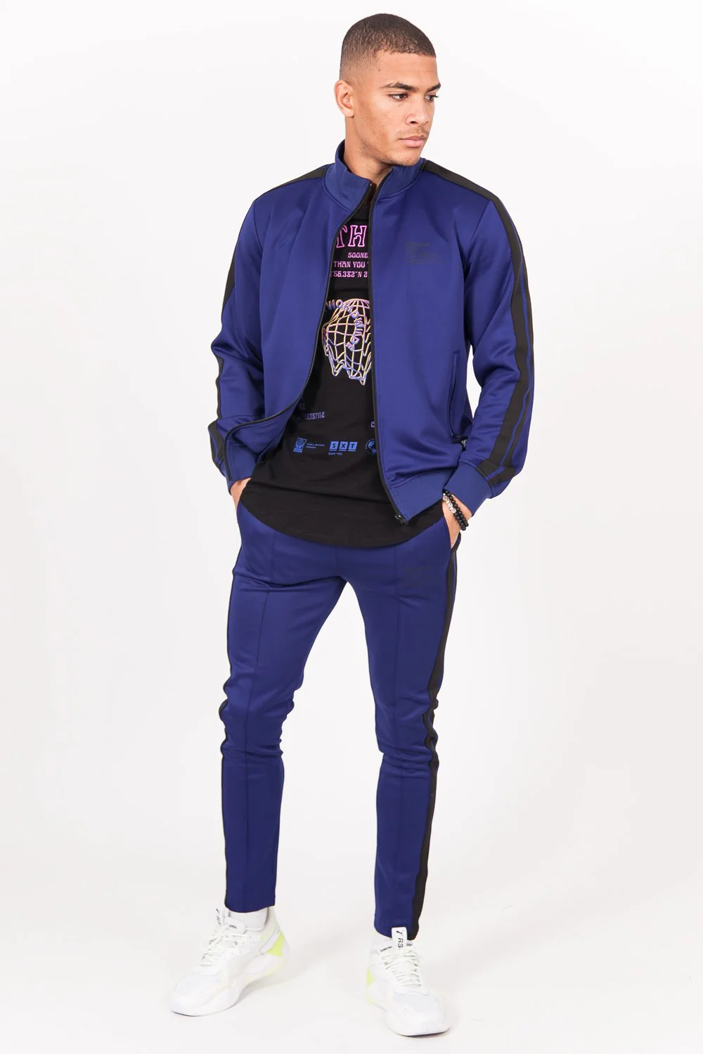 Bas survêtement trackpant bleu - Image 2