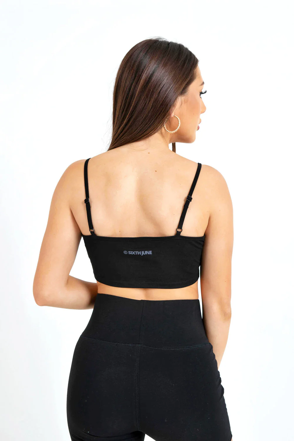 Brassière bretelles logo imprimé Noir - Image 5