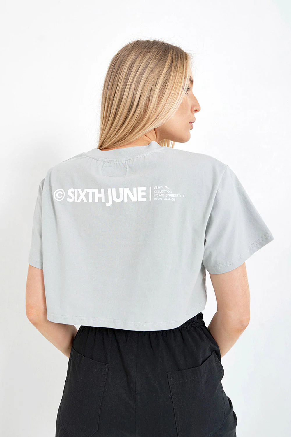 T-shirt court  double logo Vert clair - Image 5