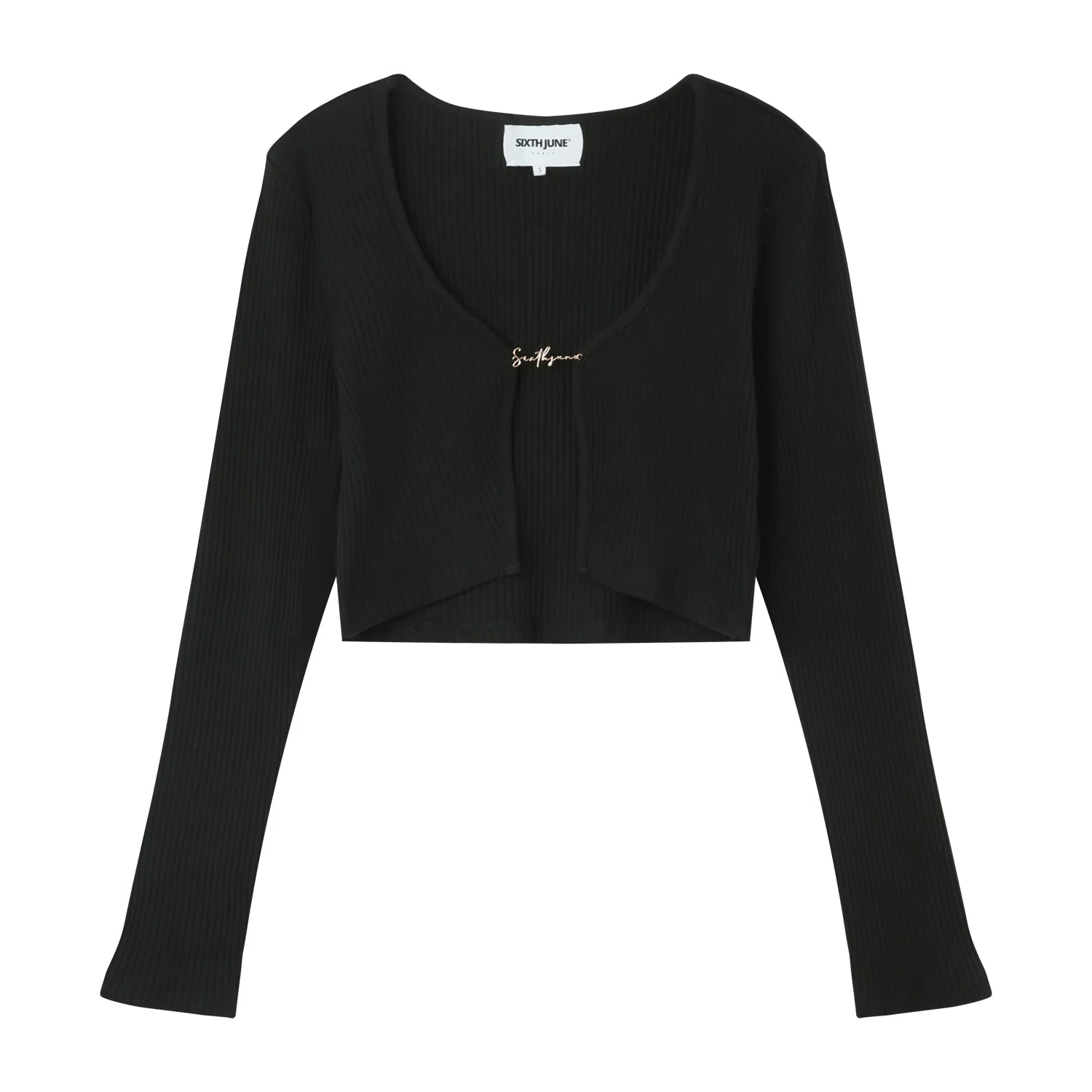 Top court ouverture bijou devant Noir - Image 8