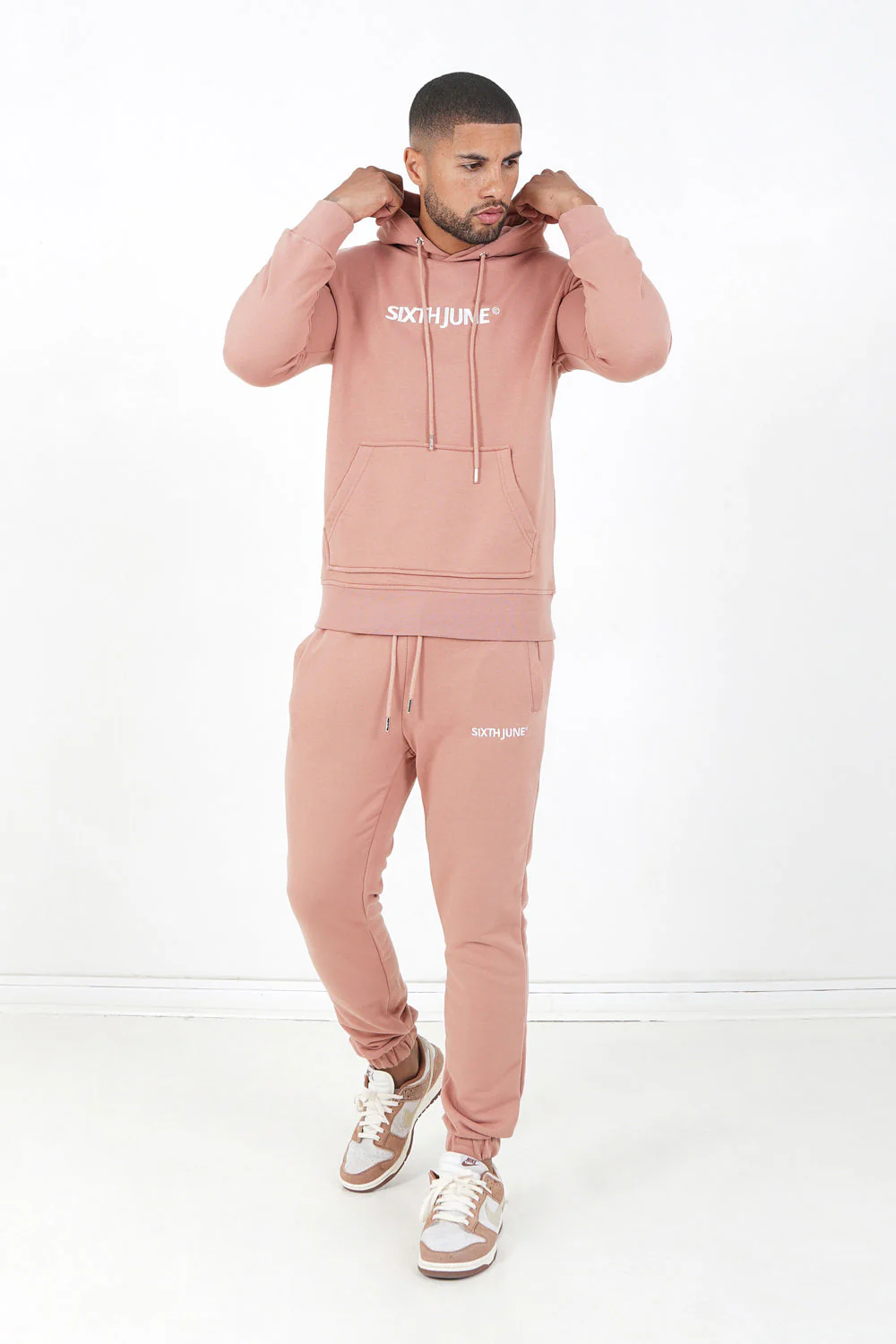 Sweatshirt capuche logo brodé Rose - Image 2