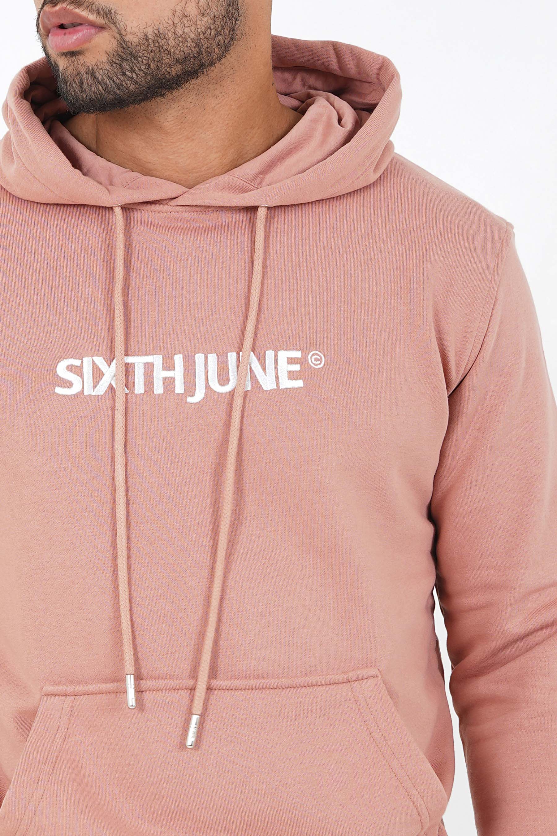 Sweatshirt capuche logo brodé Rose - Image 3