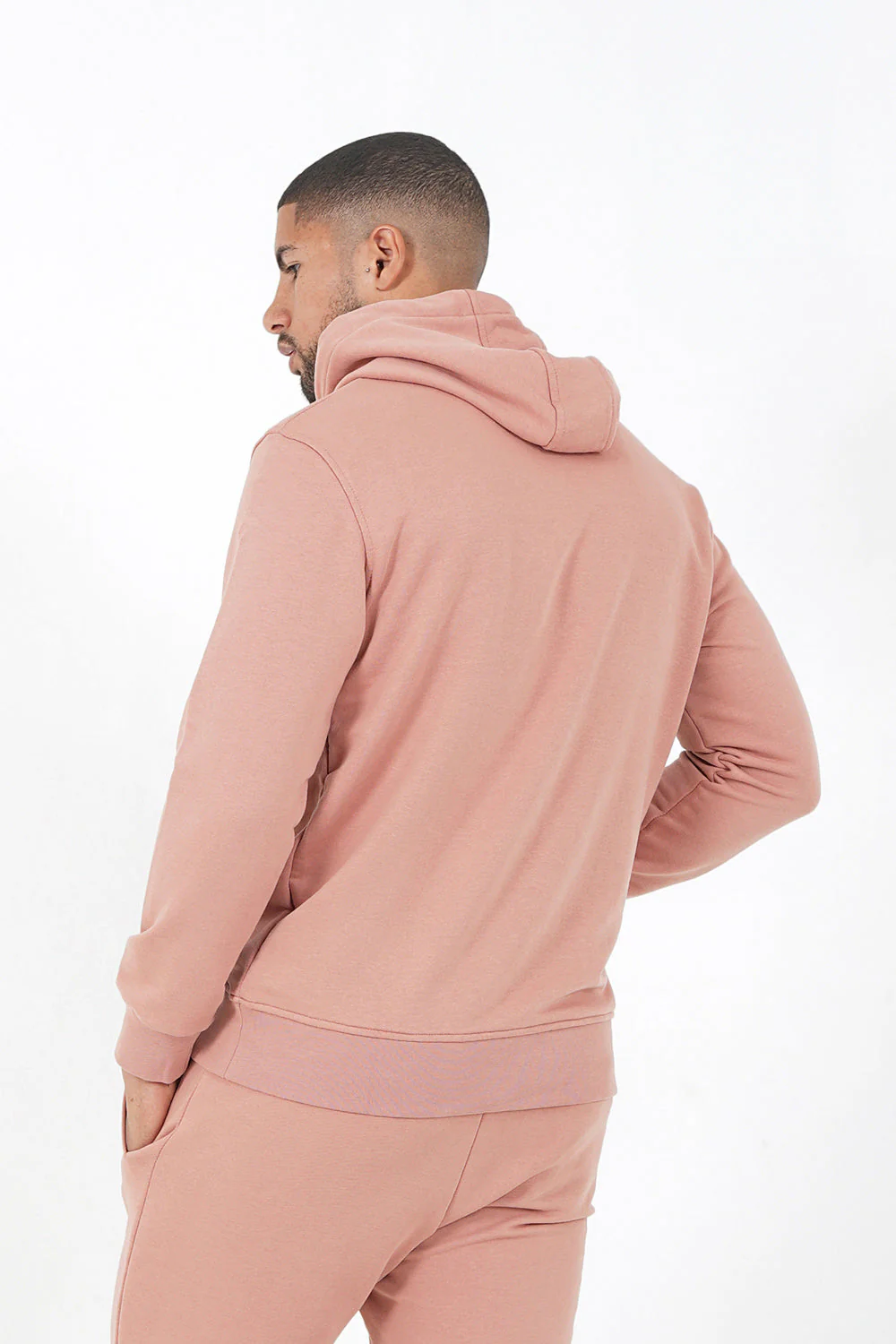 Sweatshirt capuche logo brodé Rose - Image 5