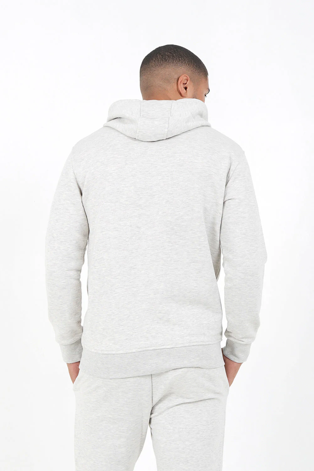 Sweatshirt capuche logo brodé Gris clair - Image 5
