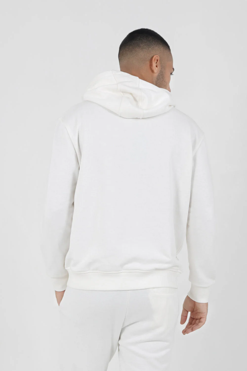 Sweatshirt capuche logo brodé Blanc - Image 5