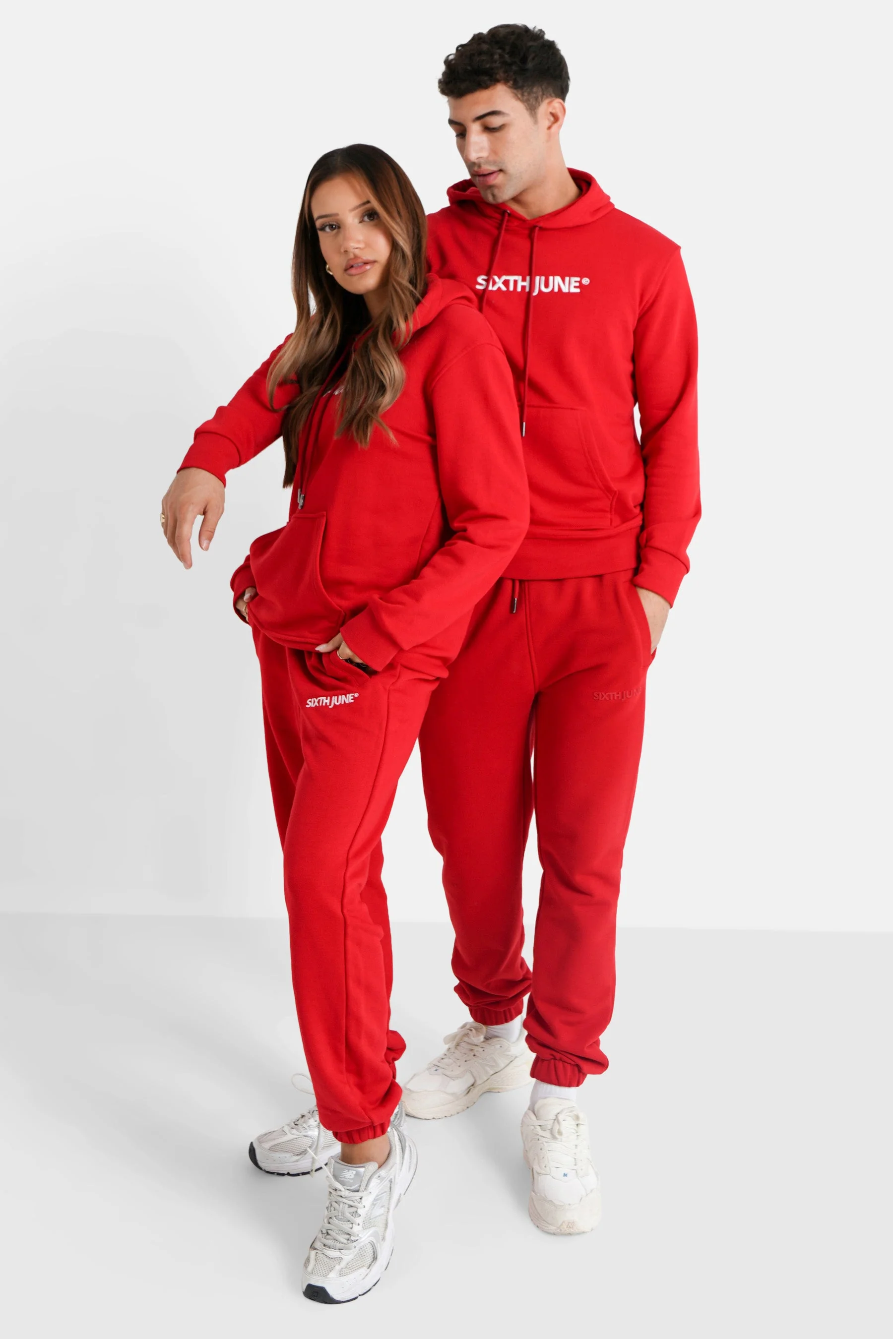 Sweatshirt capuche logo brodé Rouge - Image 7
