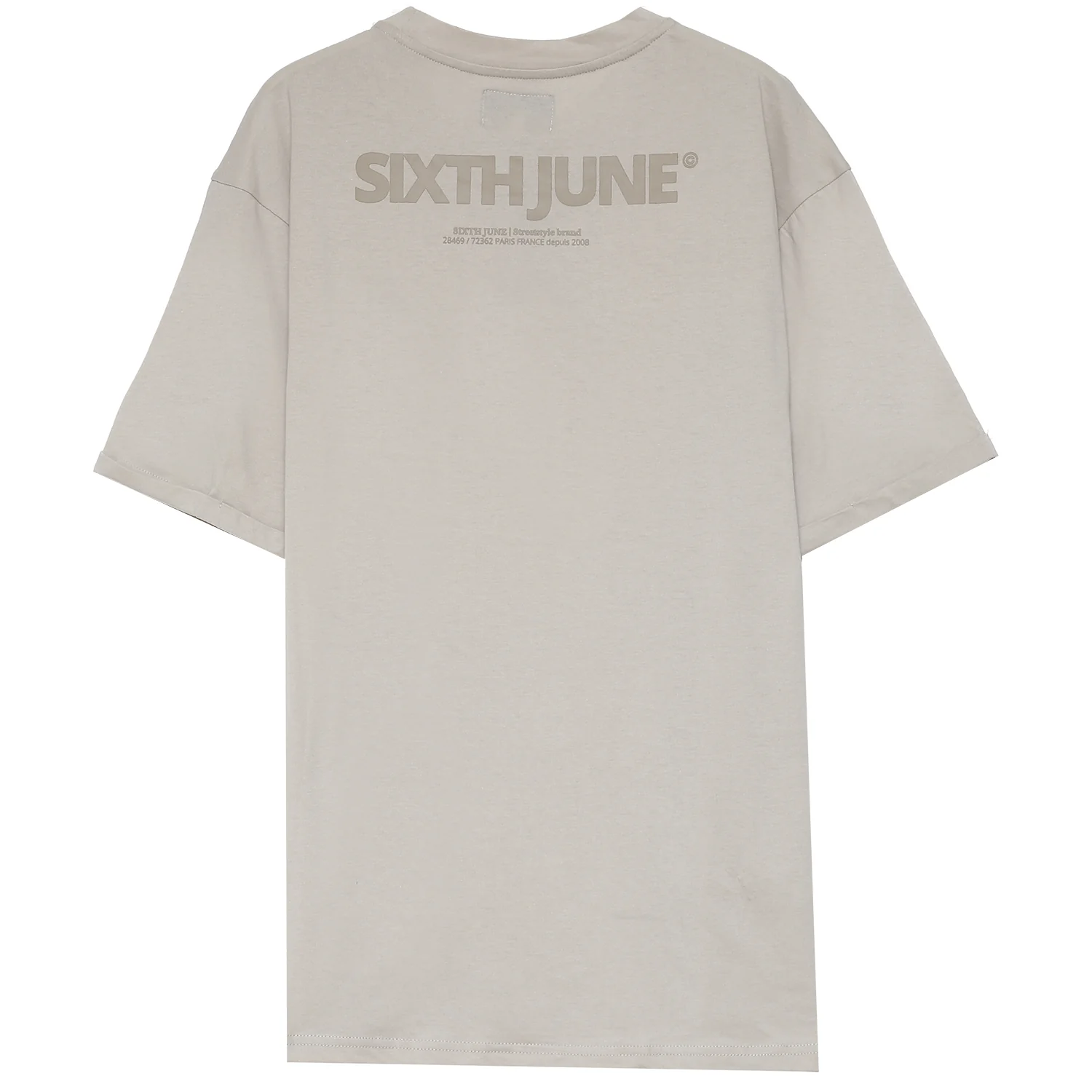 T-shirt basique logo manches beige - Image 6