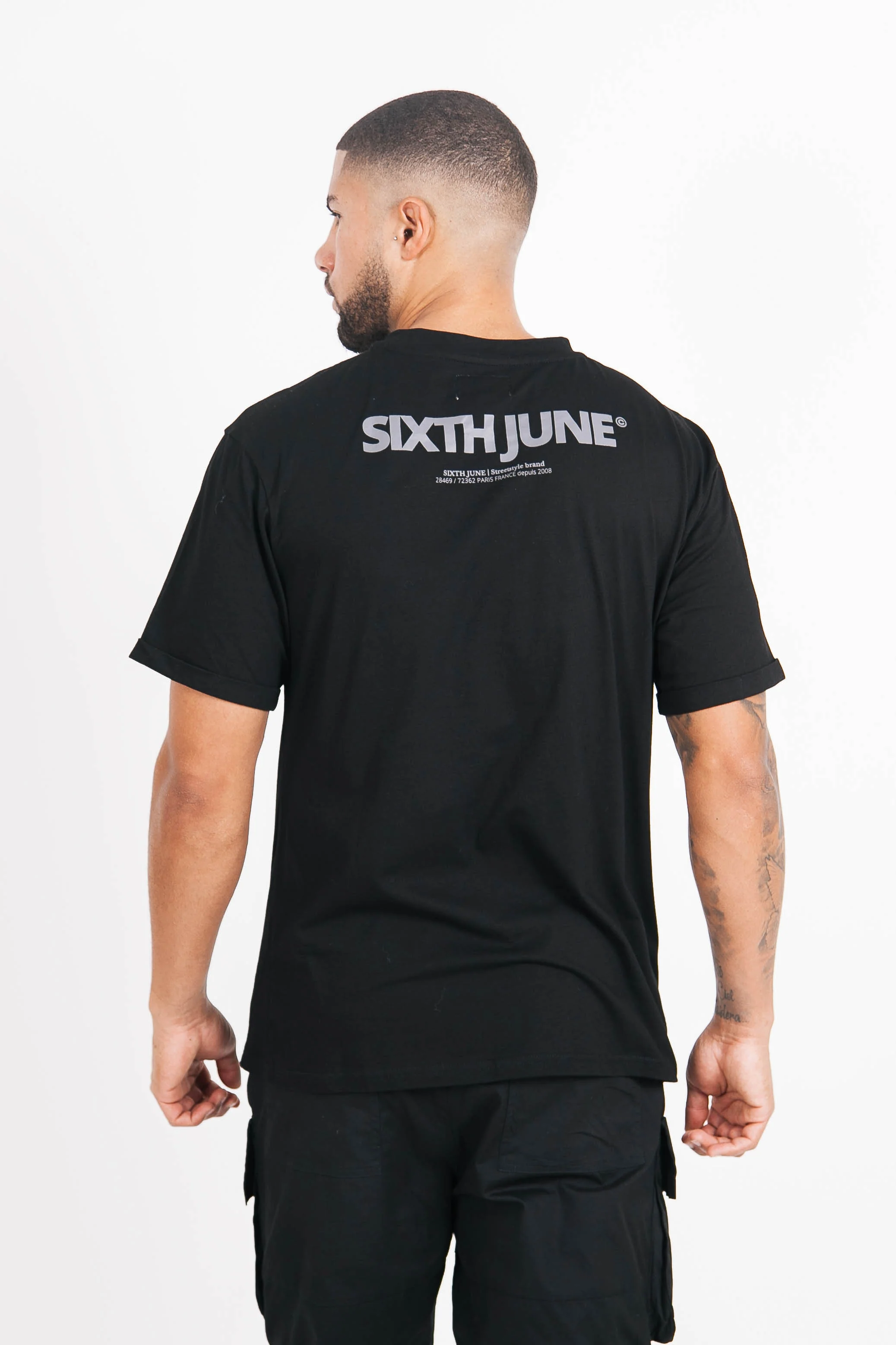 T-shirt basique logo manches noir - Image 4