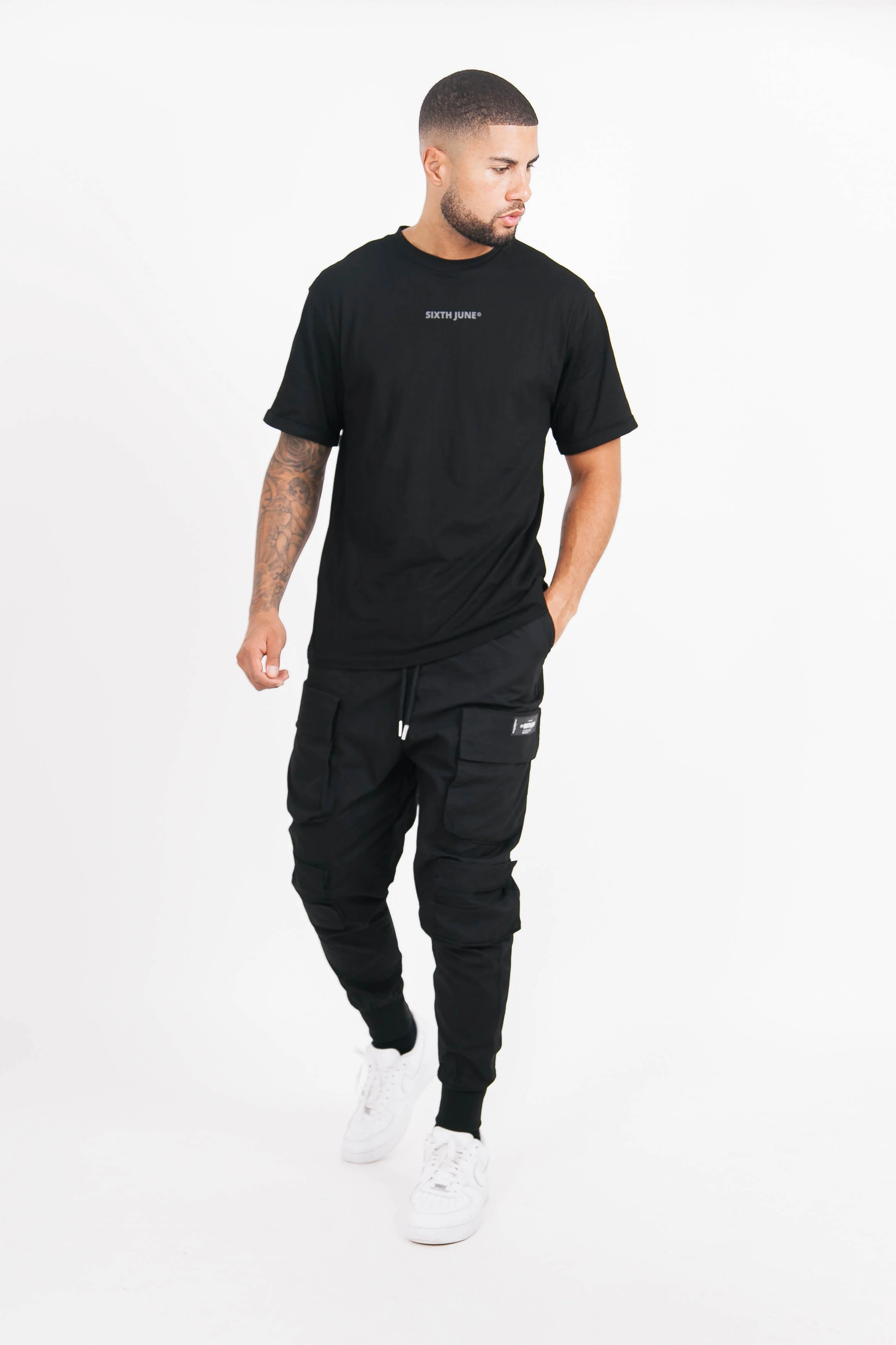 T-shirt basique logo manches noir - Image 5