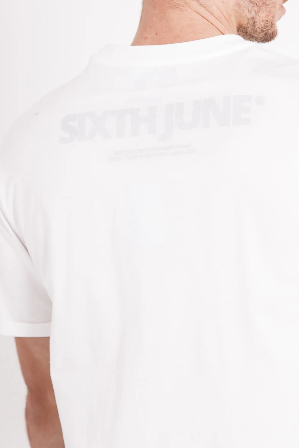T-shirt basique logo manches blanc - Image 3