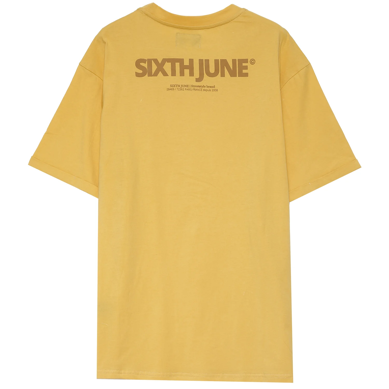T-shirt basique logo manches jaune moutarde - Image 6