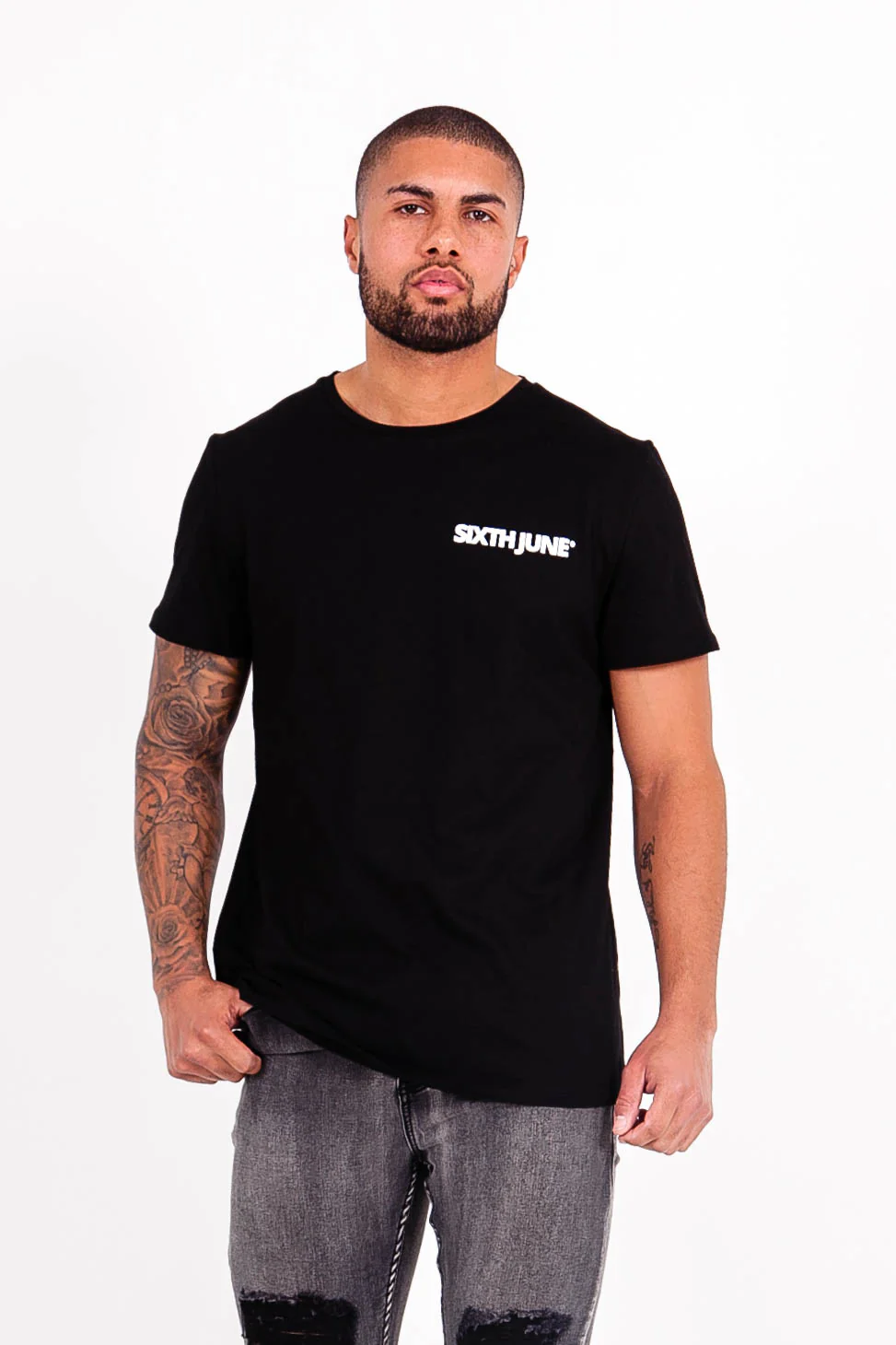 T-shirt logo avant arrière noir - Image 2