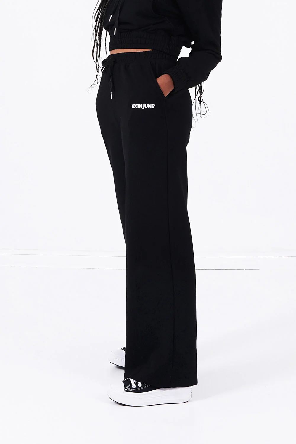 Jogging jambes larges Noir - Image 3