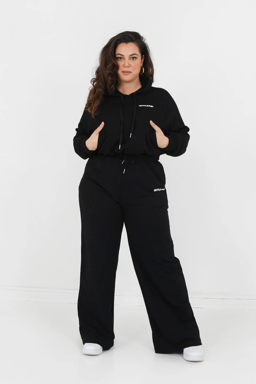 Jogging jambes larges Noir - Image 8