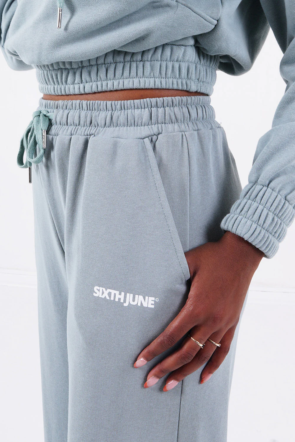 Jogging jambes larges Bleu clair - Image 3