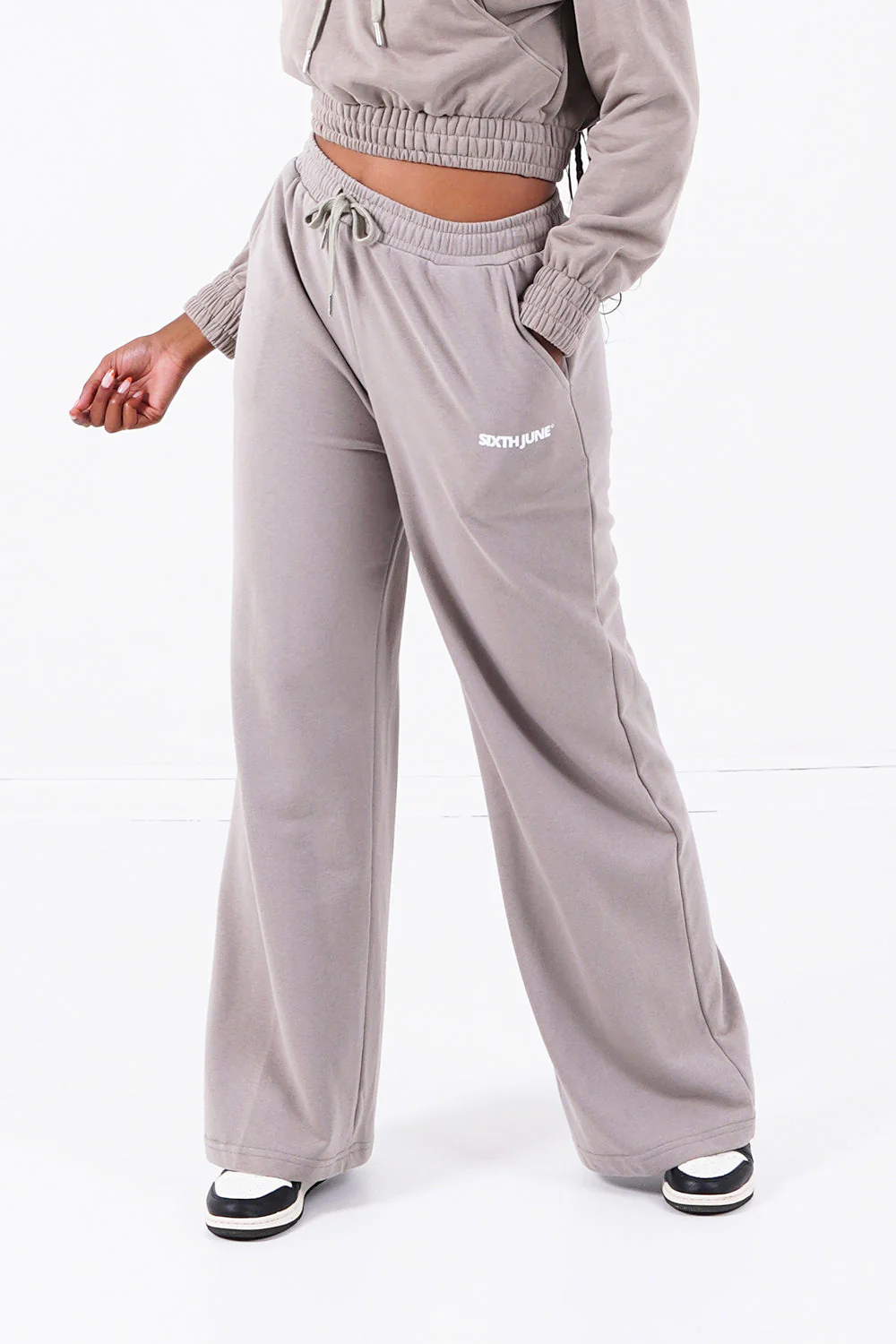 Jogging jambes larges Gris