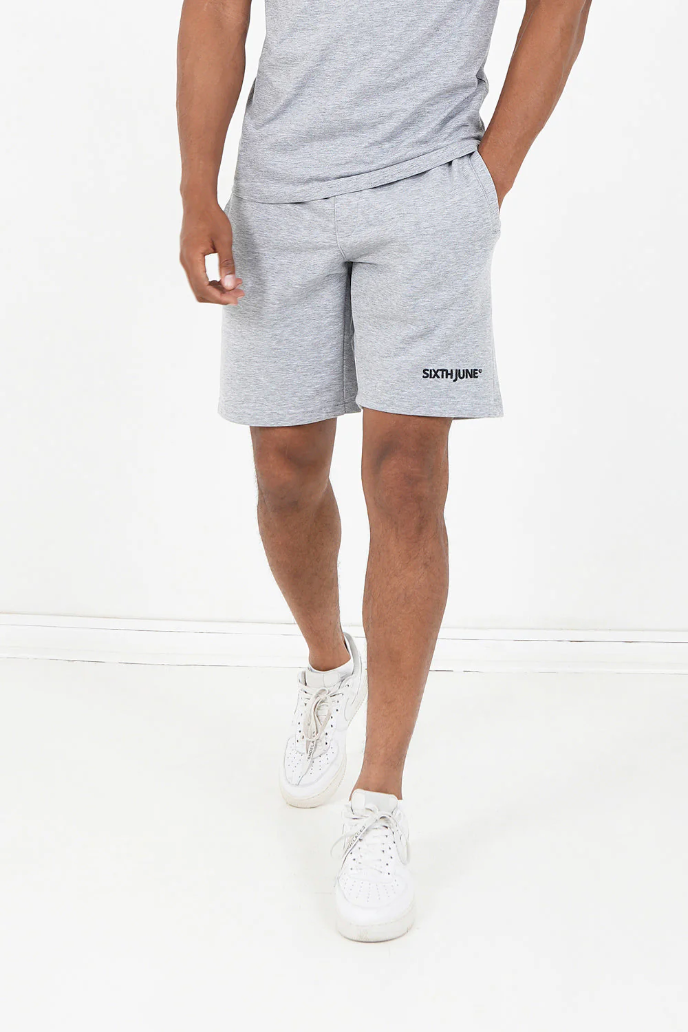 Short soft logo brodé Gris