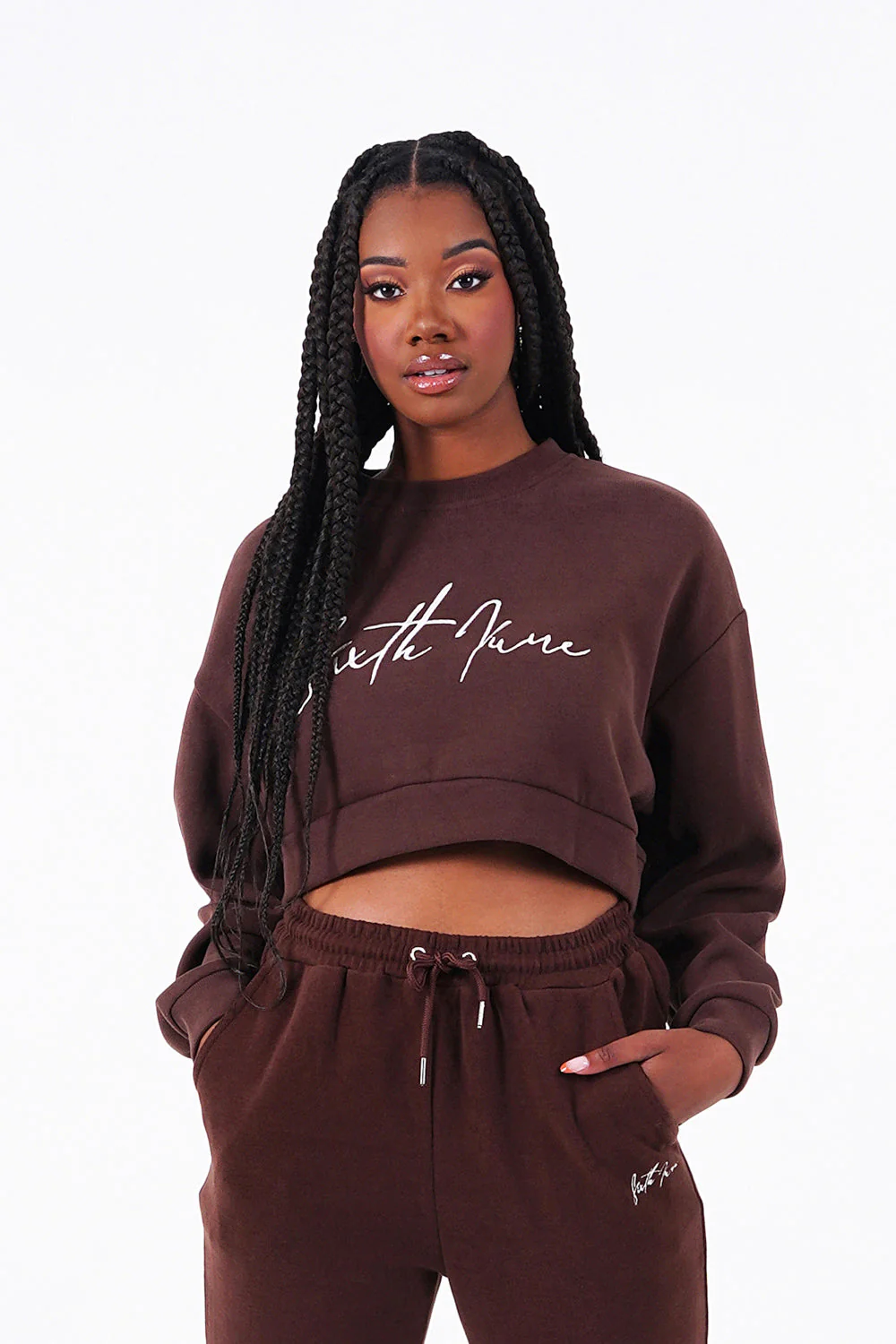 Sweatshirt signature molletonnée Marron foncé