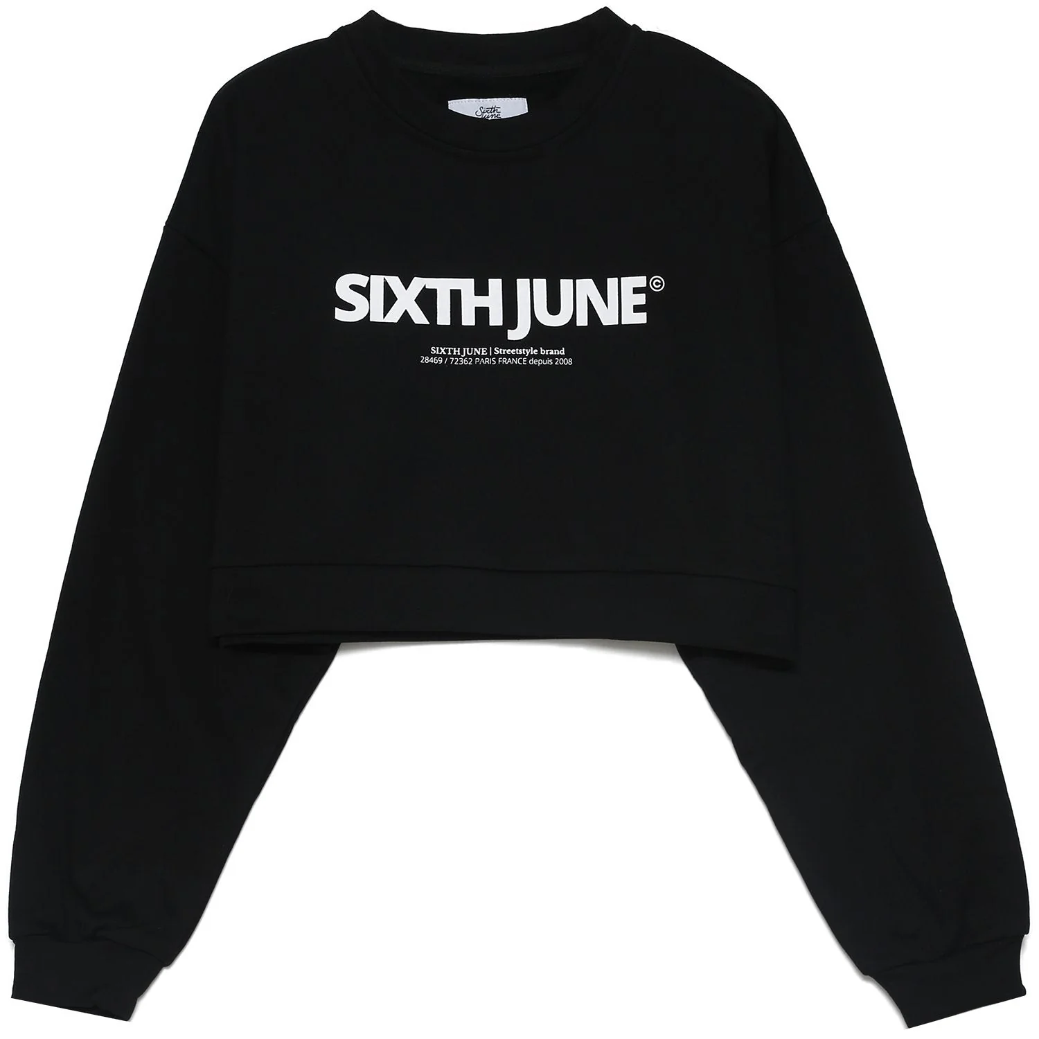 Sweatshirt court logo imprimé noir - Image 2