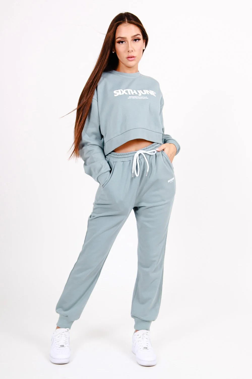 Sweatshirt court logo imprimé Vert - Image 2