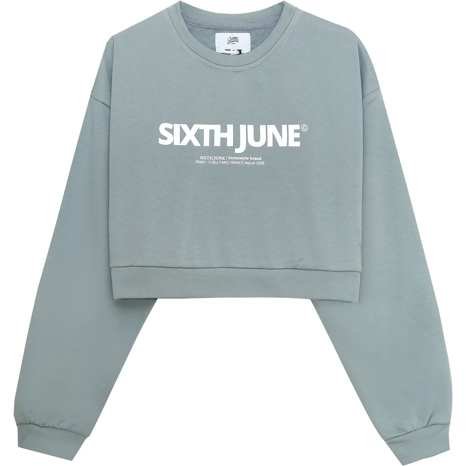 Sweatshirt court logo imprimé Vert - Image 5