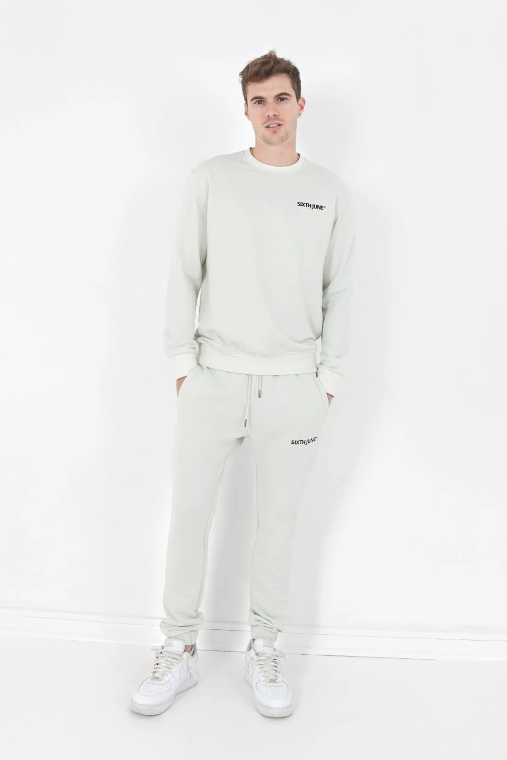 Sweatshirt soft logo brodé Vert clair - Image 2
