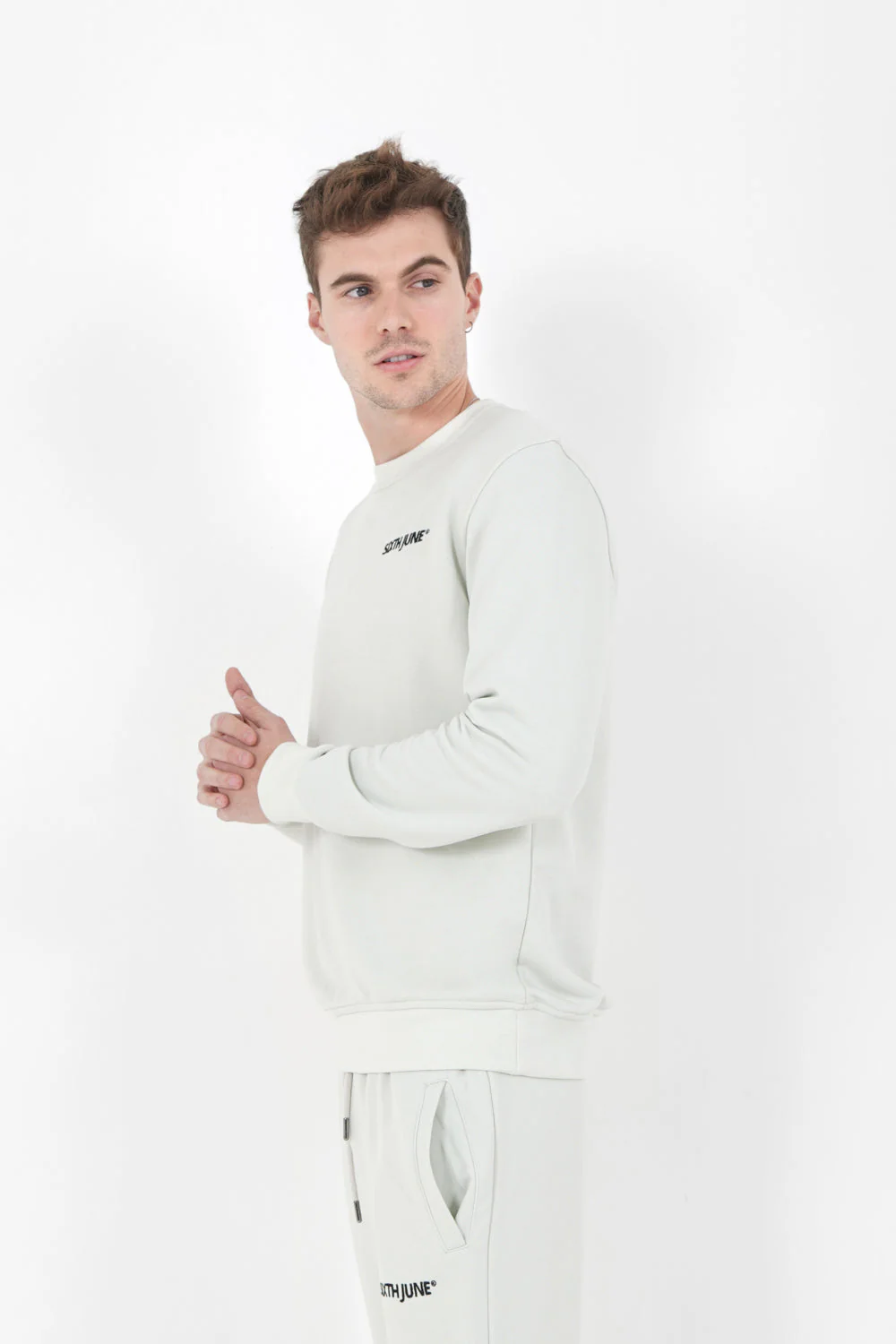 Sweatshirt soft logo brodé Vert clair - Image 4