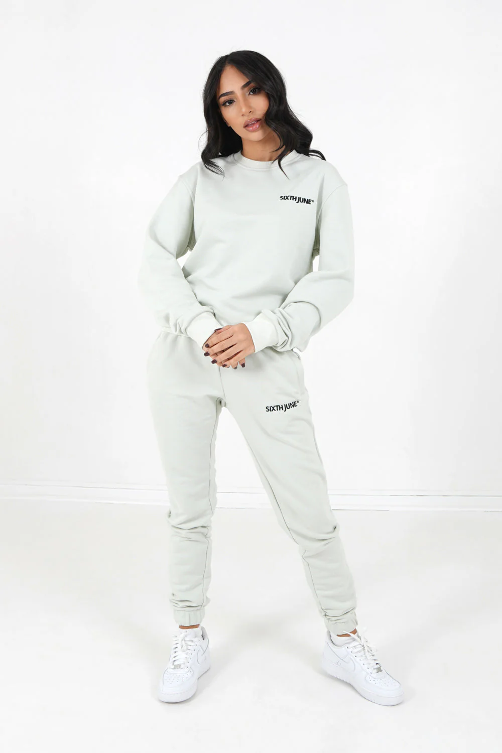 Sweatshirt soft logo brodé Vert clair - Image 6