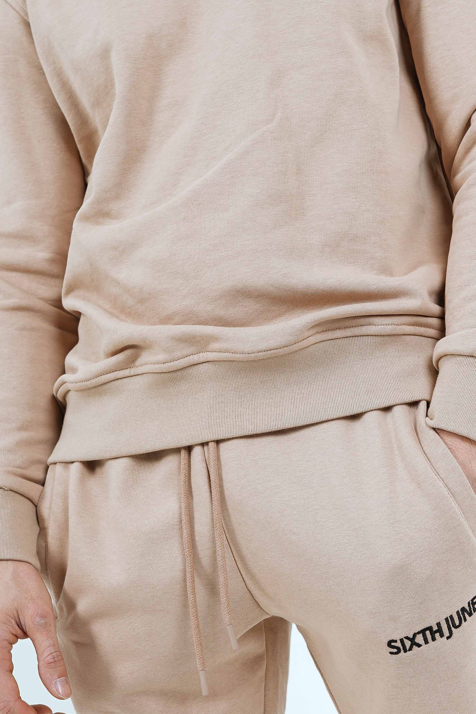 Sweatshirt soft logo brodé Beige clair - Image 4