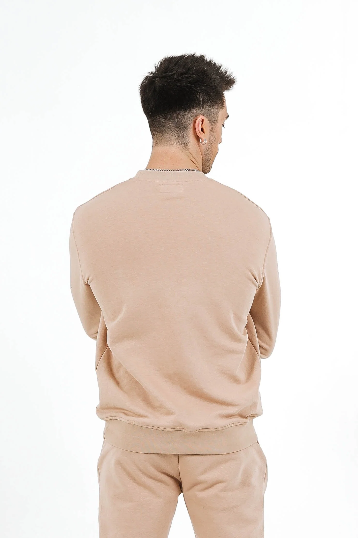 Sweatshirt soft logo brodé Beige clair - Image 5