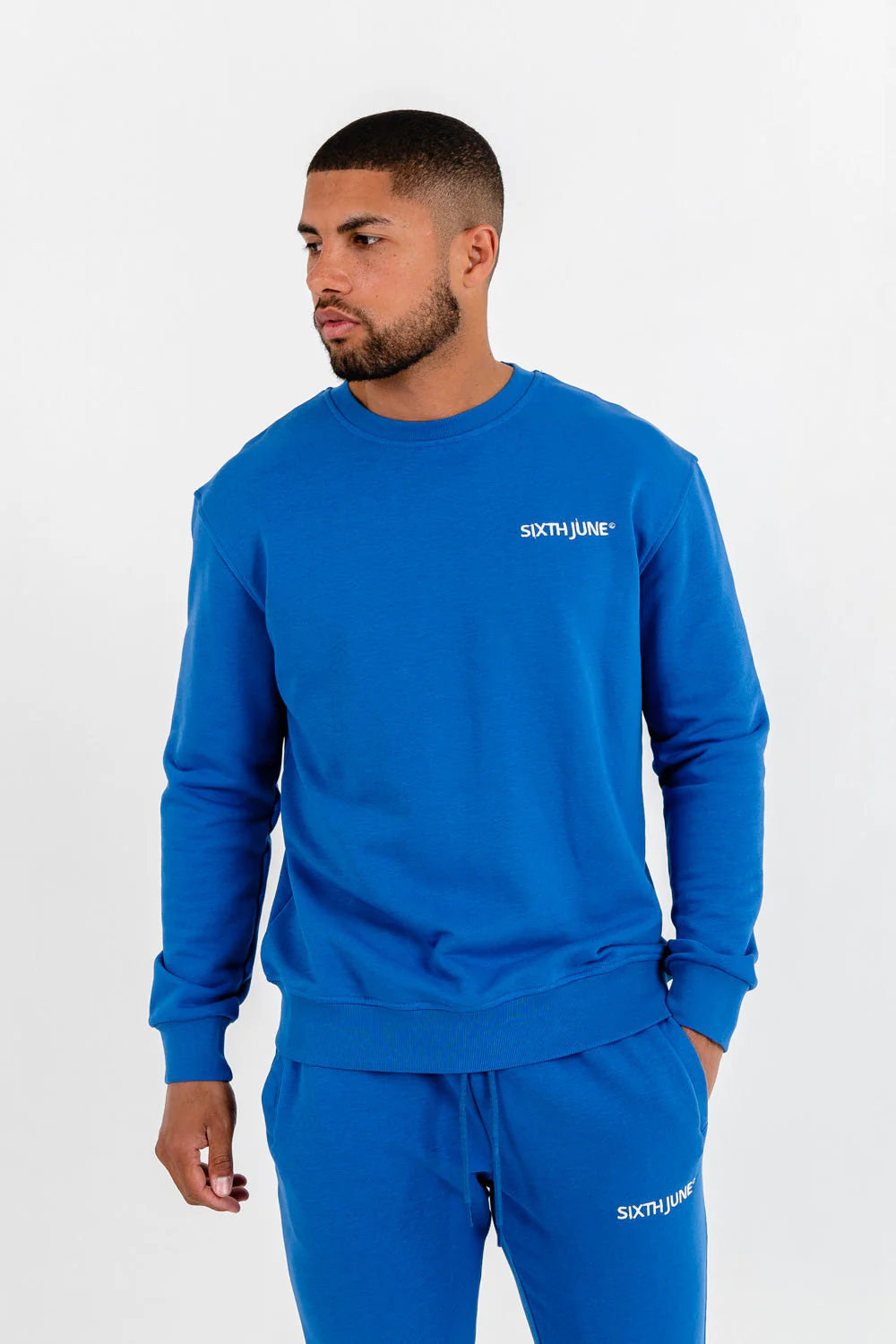 Sweatshirt soft logo brodé Bleu foncé