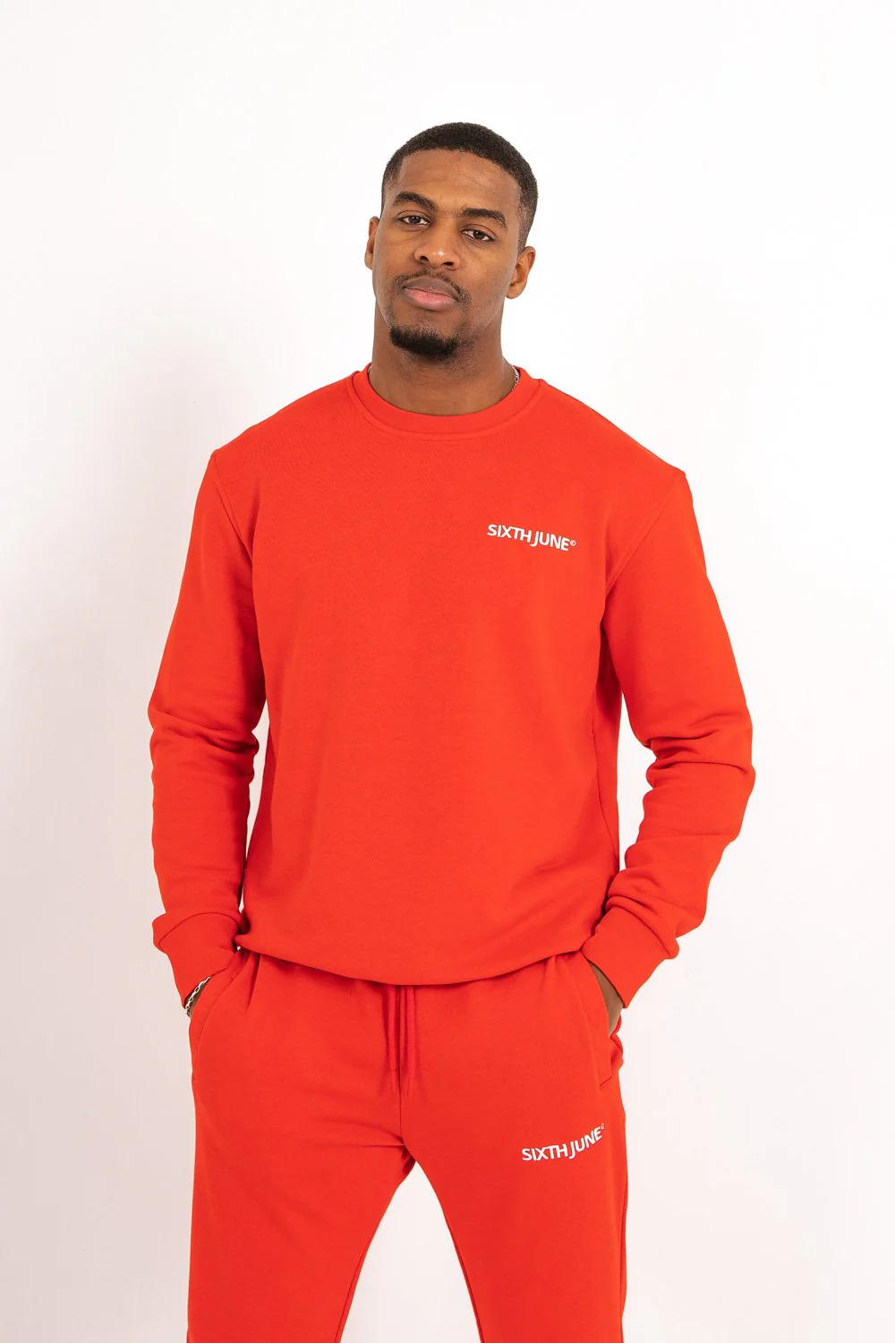 Sweatshirt soft logo brodé Rouge