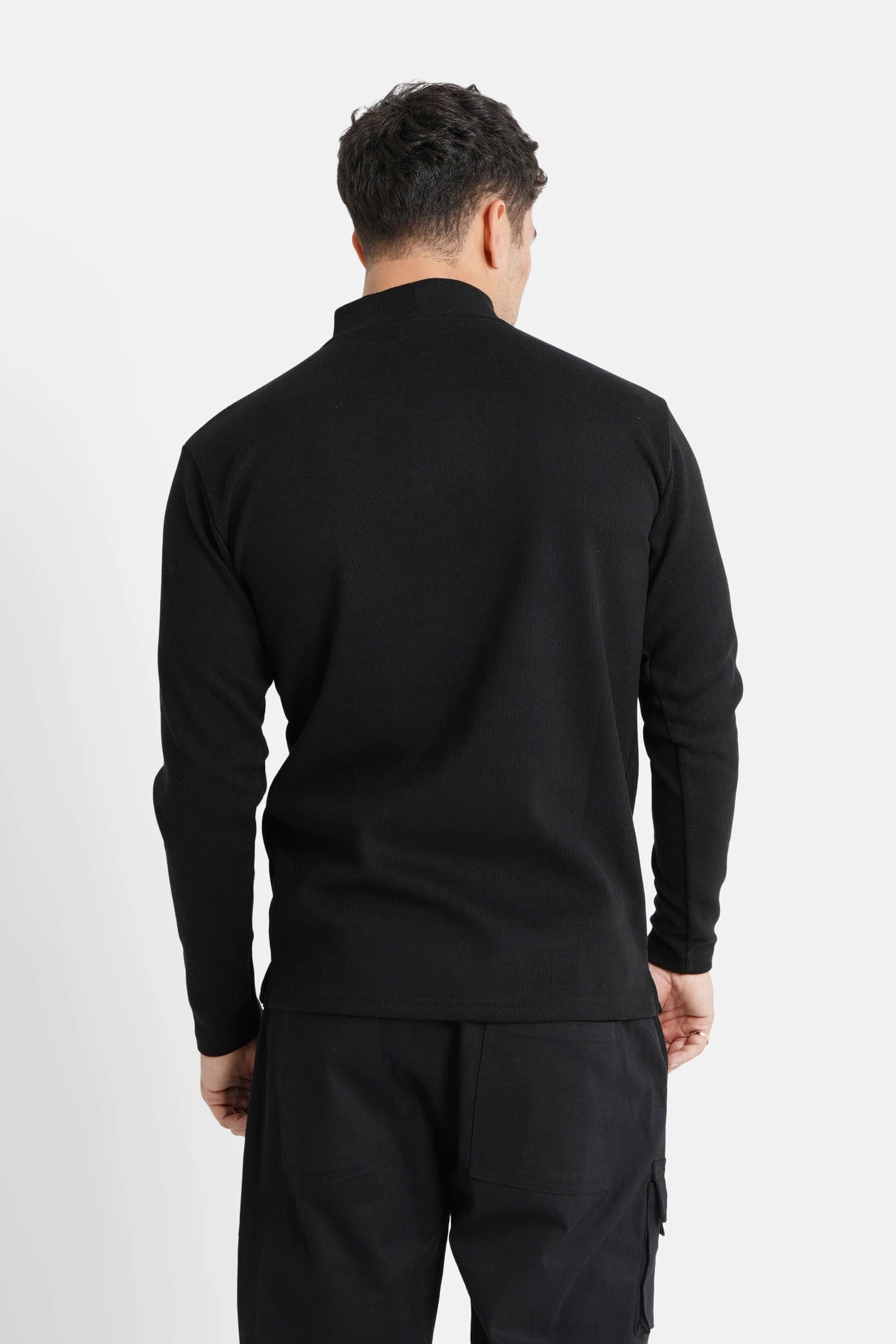 Pull maille logo brodé Noir - Image 5