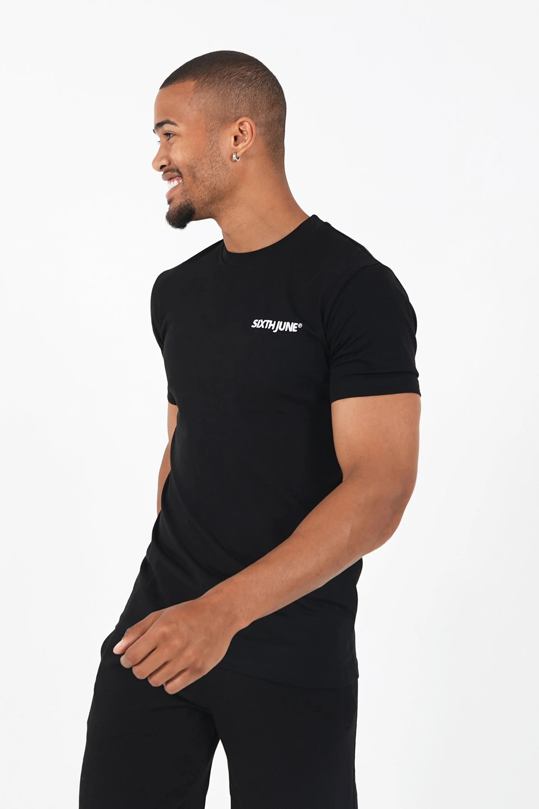 T-shirt soft logo brodé Noir - Image 5
