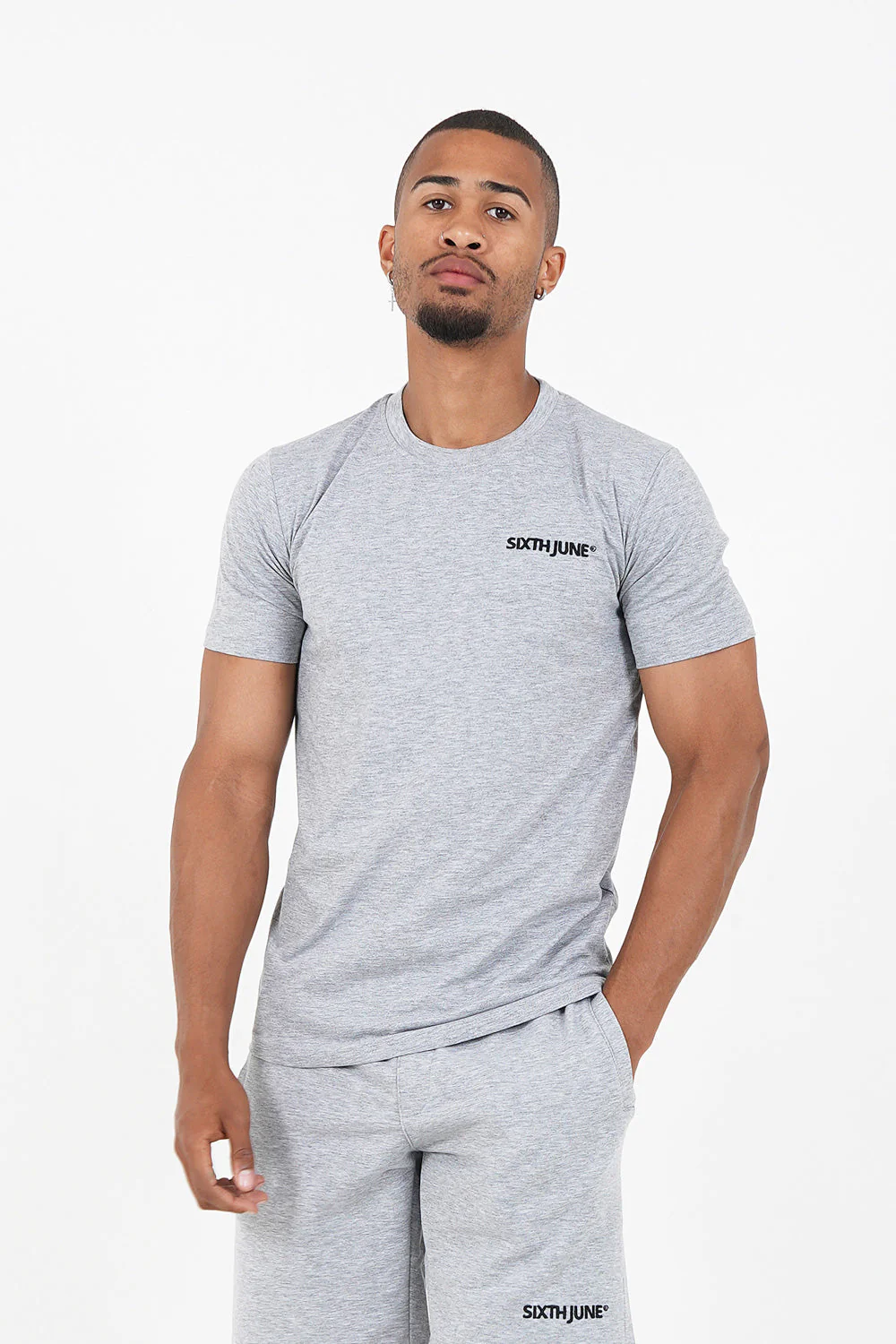 T-shirt soft logo brodé Gris