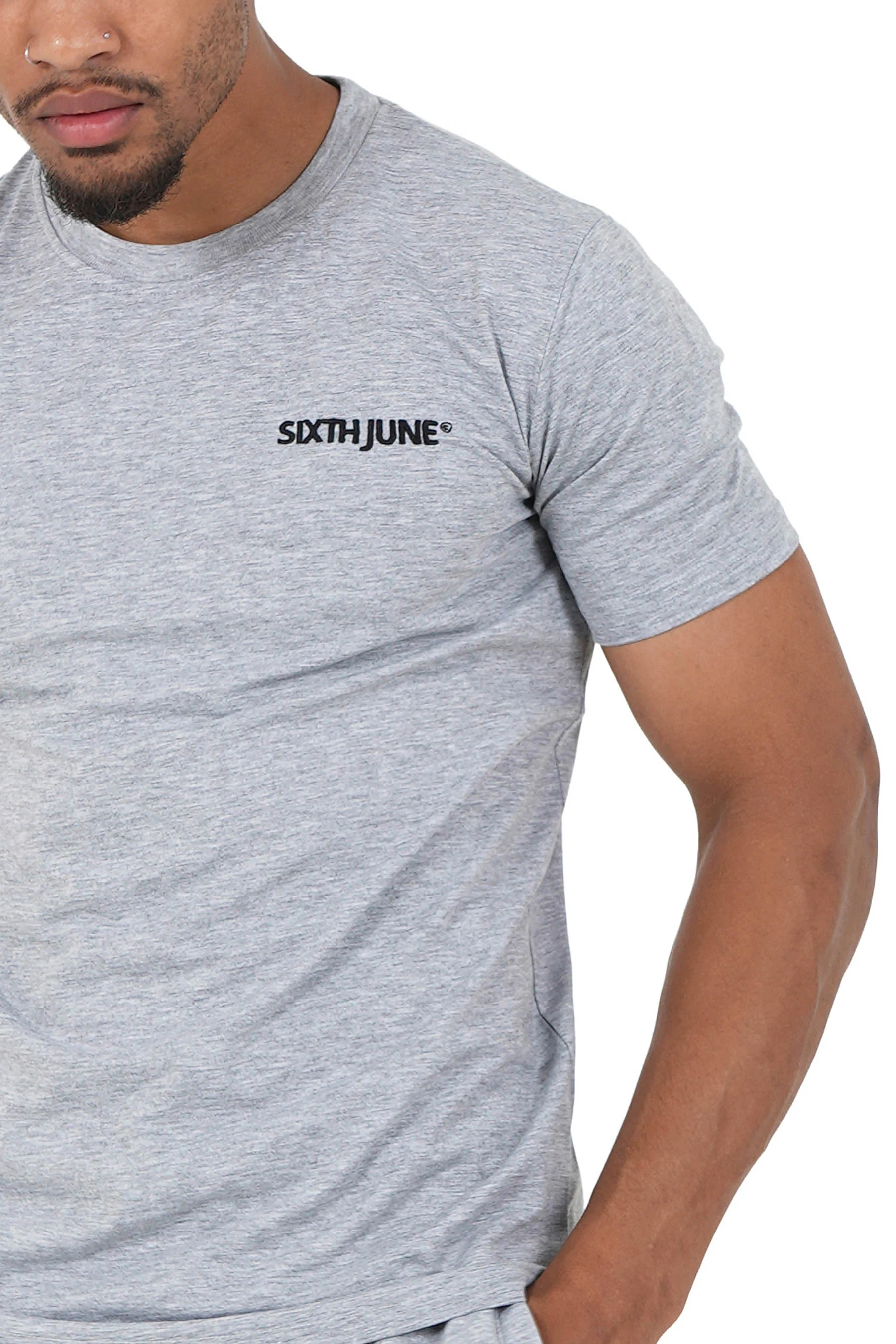 T-shirt soft logo brodé Gris - Image 3