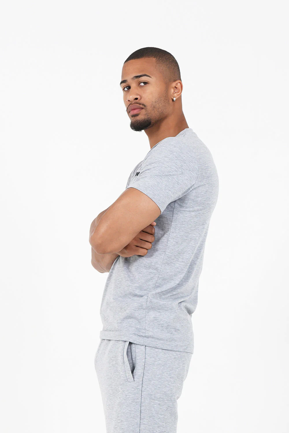 T-shirt soft logo brodé Gris - Image 4