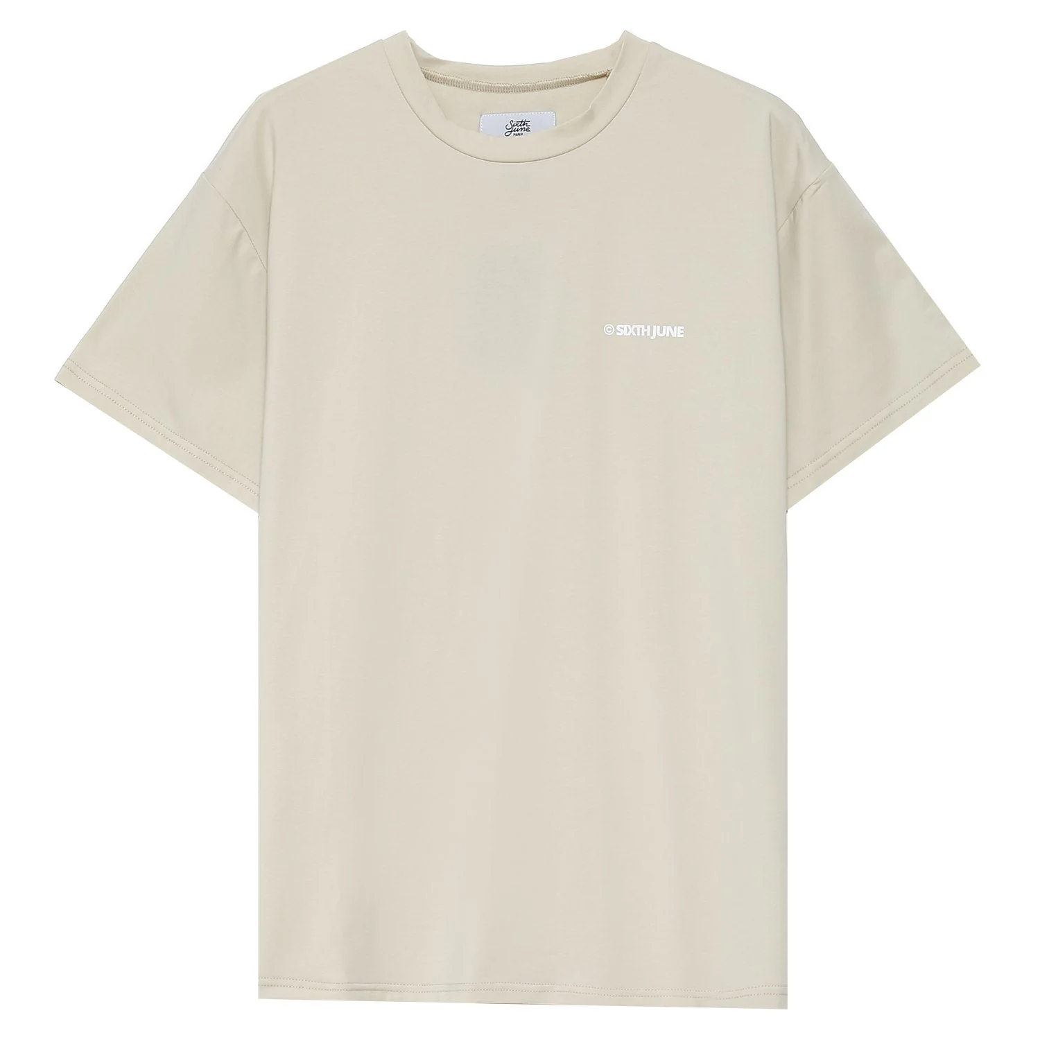 T-shirt double logo Beige clair - Image 6