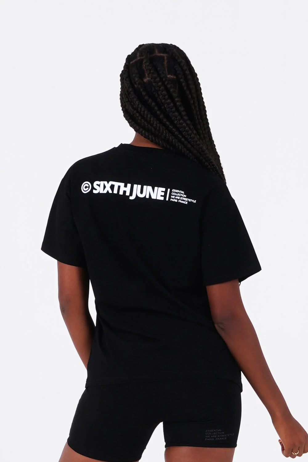 T-shirt double logo Noir