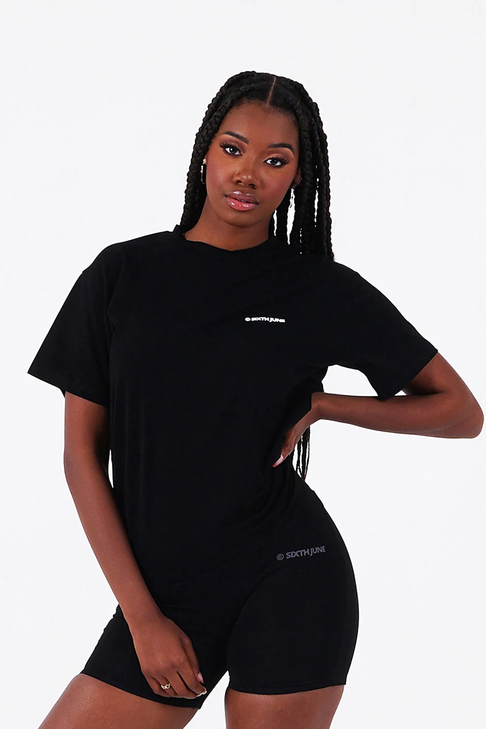 T-shirt double logo Noir - Image 3