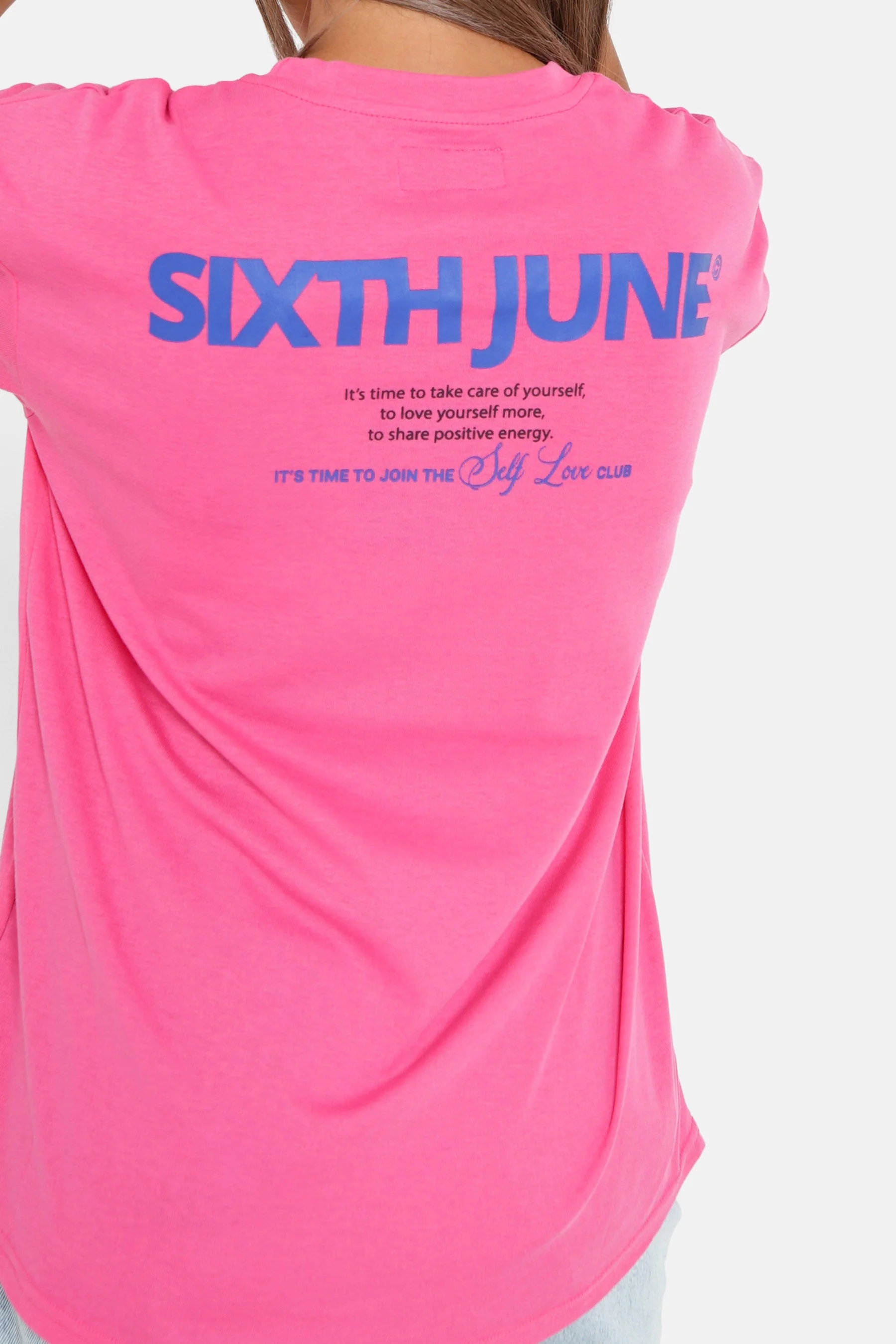 T-shirt long logo court Rose foncé - Image 3