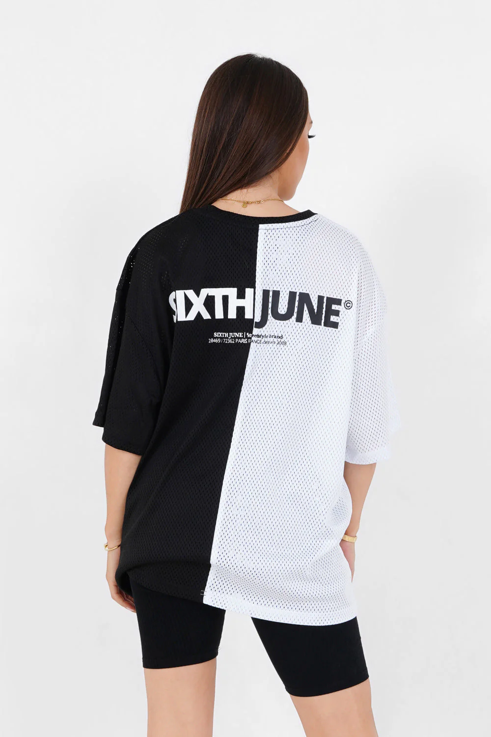 T-shirt mesh bicolore Noir