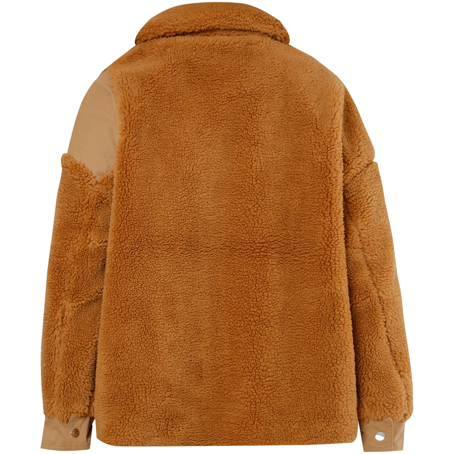 Veste sherpa bi matière Marron - Image 7