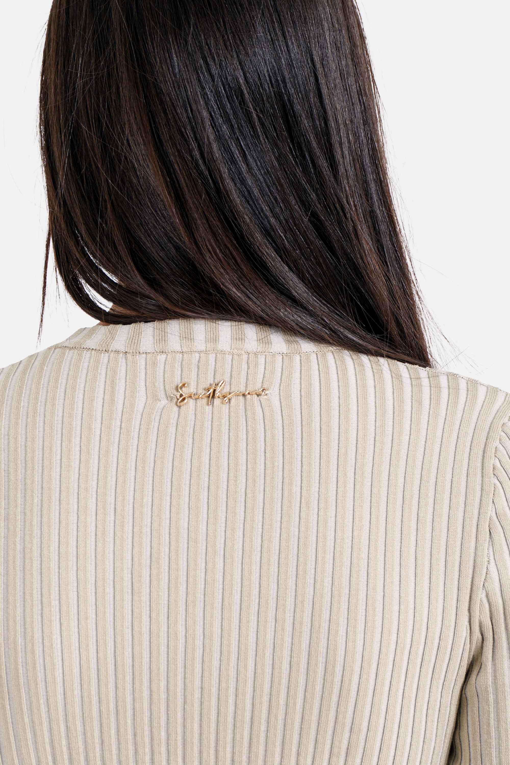 KNITTED bicolored l/s dress - Image 3